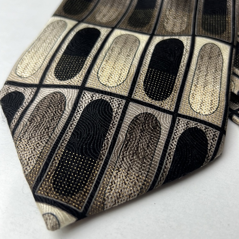 Bergamo New York Necktie Green Black Pure Silk Men Accessories Neck Tie - Picture 3 of 7